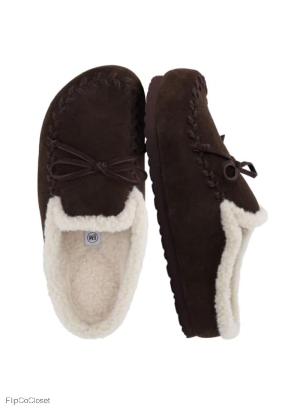 Genuine Leather Suede Faux Fur Lined Slip-On Mocc Memory Foam